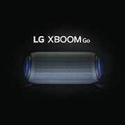 LG XBOOMGo PL5 Bluetooth Speaker, Vorderansicht des LG XBOOM Go mit grüner Beleuchtung., PL5