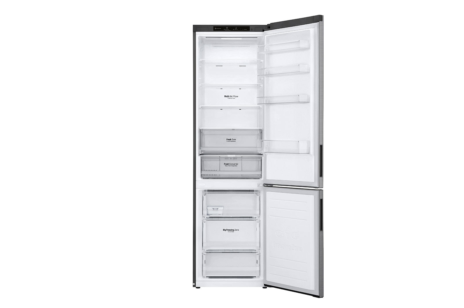 LG Kühl-Gefrierkombination | 384 Liter Nutzinhalt | Total No Frost | DoorCooling+™ | LINEARCooling | FRESHConverter™ | LG GBP62PZNBC, GBP62PZNBC