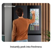 LG Multi Door mit InstaView® | Eis-, Crushed Ice- und Wasserspender | 638 Liter Kapazität | ​Energieeffizienzklasse ​E​ | Festwasseranschluss | GMG960EVJE, GMG960EVJE