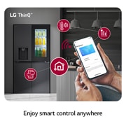 LG Multi Door mit InstaView® | Eis-, Crushed Ice- und Wasserspender | 638 Liter Kapazität | ​Energieeffizienzklasse ​E​ | Festwasseranschluss | GMG960EVJE, GMG960EVJE