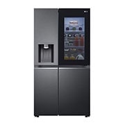 LG Side-by-Side mit  InstaView Door-in-Door® | Craft Ice, Crushed Ice, Eiswürfel und Wasserspender | 635 Liter Kapazität | Energieeffizienzklasse E | Festwasseranschluss | Matte Black Steel | LG GSXV90MCDE, GSXV90MCDE