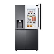 LG Side-by-Side mit  InstaView Door-in-Door® | Craft Ice, Crushed Ice, Eiswürfel und Wasserspender | 635 Liter Kapazität | Energieeffizienzklasse E | Festwasseranschluss | Matte Black Steel | LG GSXV90MCDE, GSXV90MCDE