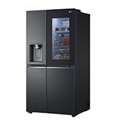 LG Side-by-Side mit  InstaView Door-in-Door® | Craft Ice, Crushed Ice, Eiswürfel und Wasserspender | 635 Liter Kapazität | Energieeffizienzklasse E | Festwasseranschluss | Matte Black Steel | LG GSXV90MCDE, GSXV90MCDE