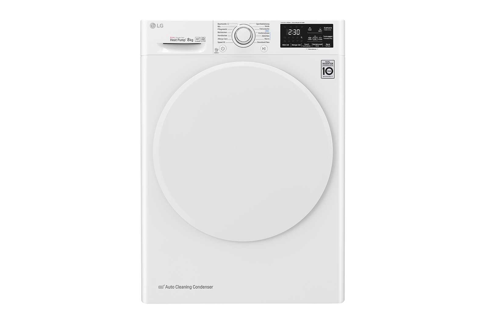 Vorderansicht von Trockner | 8 kg | Dual Inverter Wärmepumpentechnologie | autoreinigender Kondensator  RT8DIHP