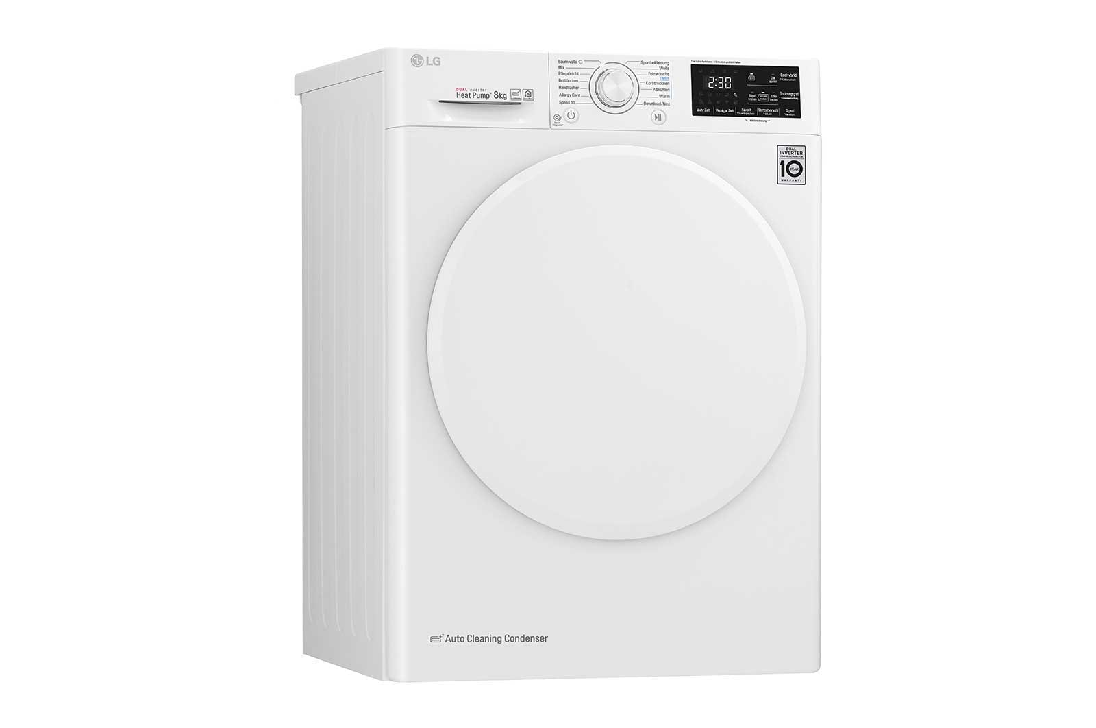 LG Trockner | 8 kg | Dual Inverter Wärmepumpentechnologie | autoreinigender Kondensator , RT8DIHP
