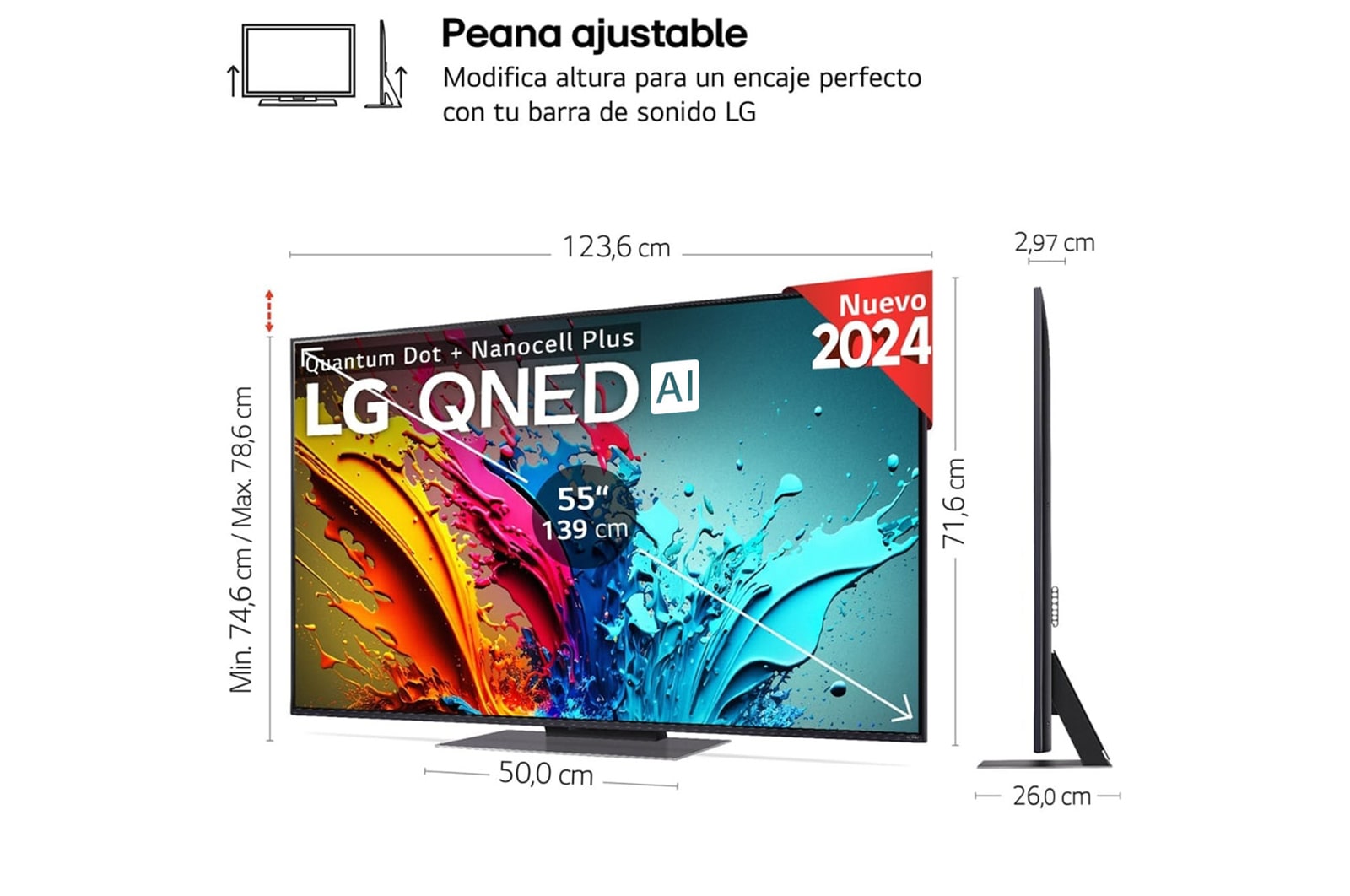 LG 55 Zoll 4K LG QNED AI Smart TV QNED86, 55QNED86T6A