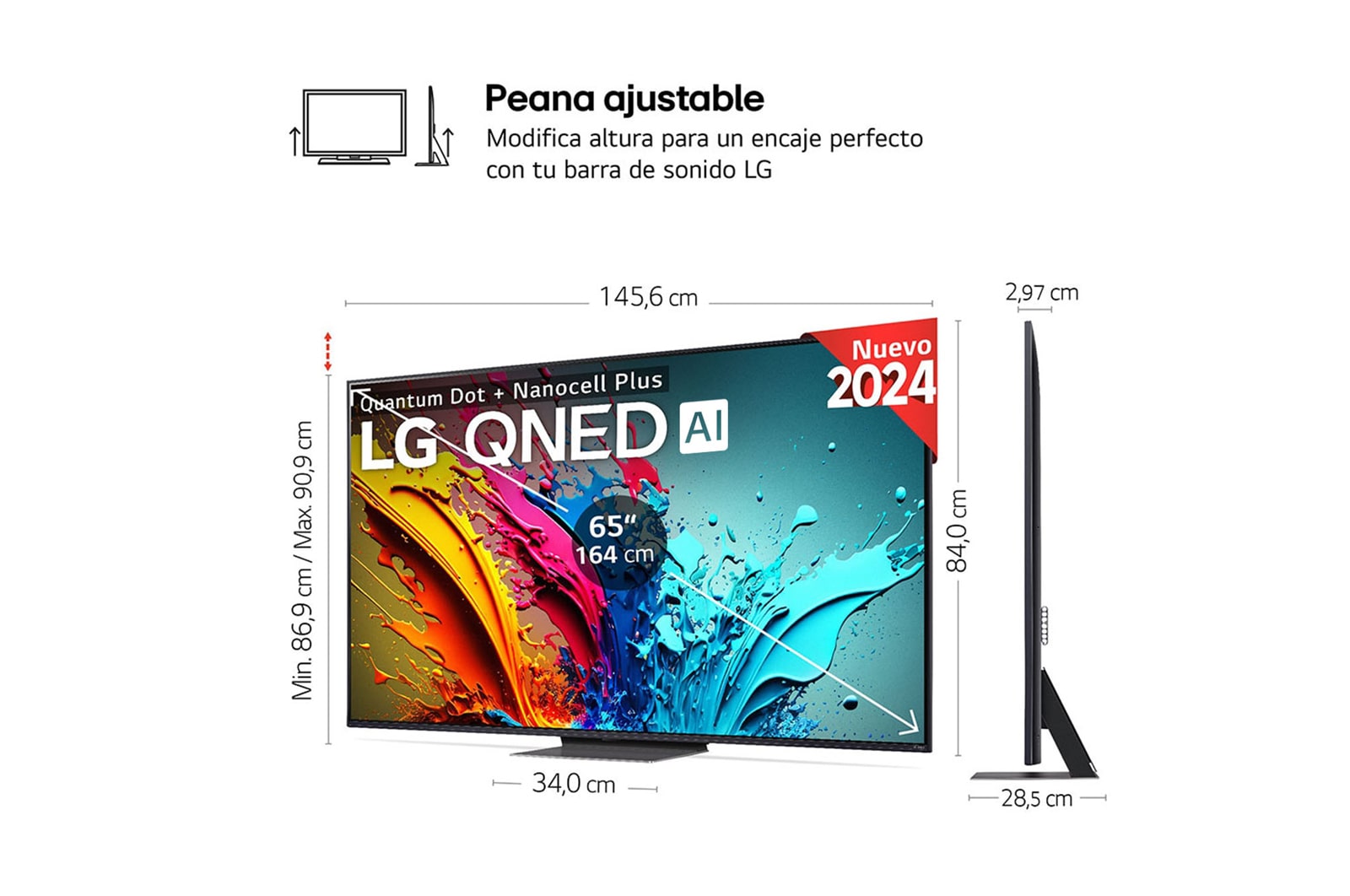 LG 65 Zoll 4K LG QNED AI Smart TV QNED86, 65QNED86T6A