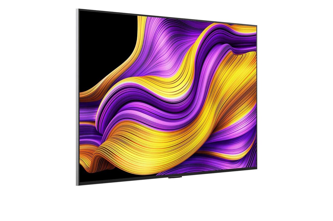 Leicht seitliche Ansicht des LG OLED evo AI G5 4K Smart TV.