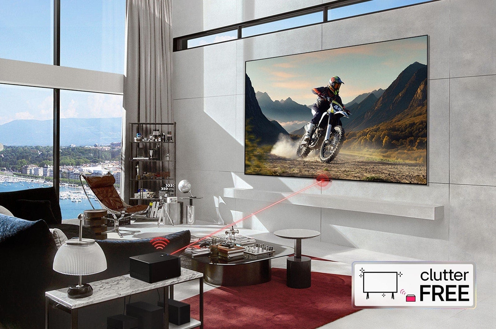 LG Weltweit erster vollkommen kabelloser LG OLED evo AI M4 TV mit 4K 144Hz Video- und Audioübertragung, 83 Zoll , OLED83M49LA