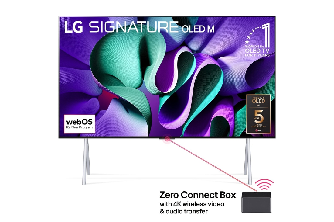 LG Vollkommen kabelloser LG SIGNATURE OLED M4 TV mit 4K 120Hz Video- und Audioübertragung, 97 Zoll , OLED97M49LA