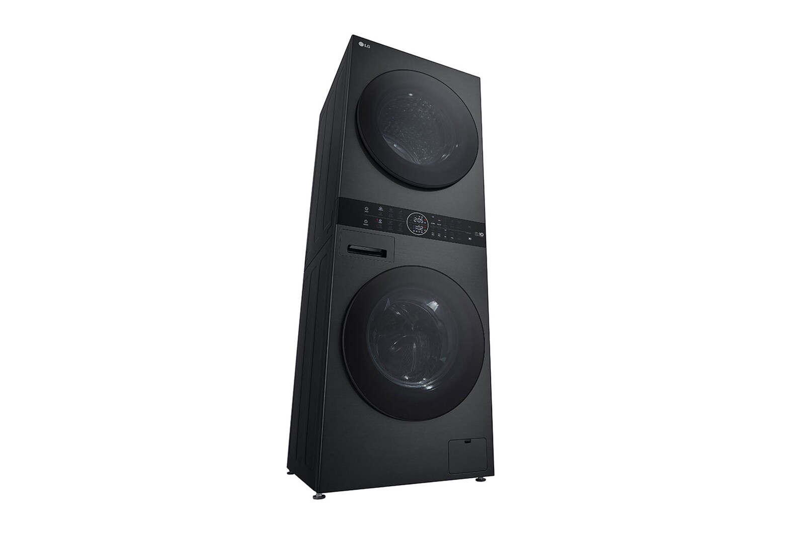 LG WashTower Schwarz (Waschmaschine: A, 12kg, 1350 U./Min.; Trockner: A+++/C, 10kg) Waschmaschine & Trockner in einem Gerät I WT1210BBF, WT1210BBF