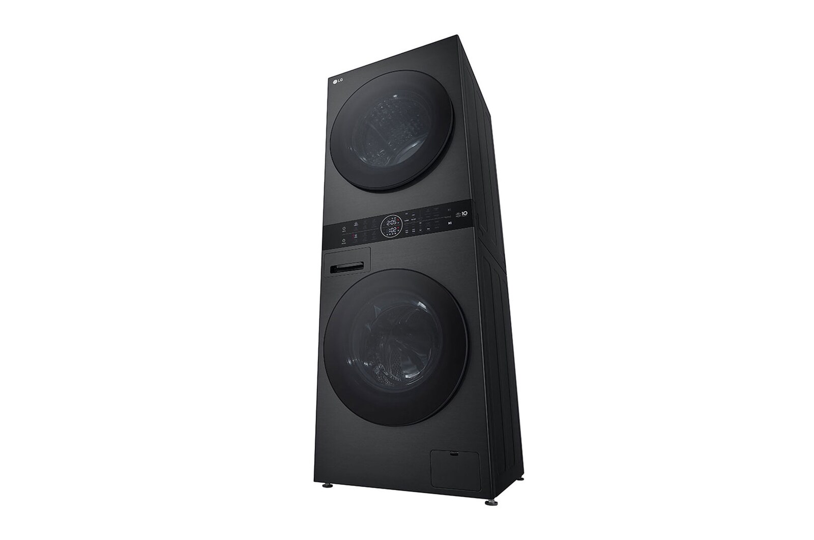 LG WashTower Schwarz (Waschmaschine: A, 12kg, 1350 U./Min.; Trockner: A+++/C, 10kg) Waschmaschine & Trockner in einem Gerät I WT1210BBF, WT1210BBF