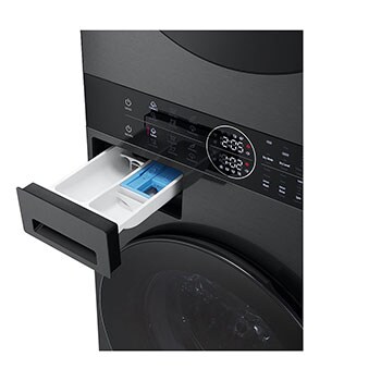 LG WashTower Schwarz (Waschmaschine: A, 12kg, 1350 U./Min.; Trockner: A+++/C, 10kg) Waschmaschine & Trockner in einem Gerät I WT1210BBF, WT1210BBF
