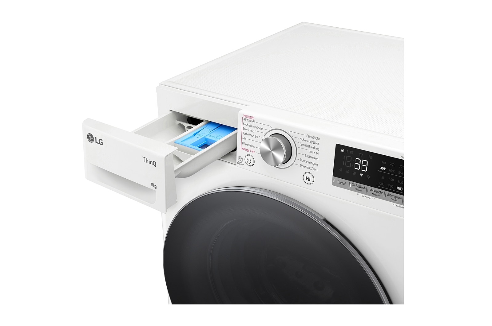 LG Waschmaschine | 9 kg | EKK A | AI DD® | 1400 U./Min | Steam | TurboWash® 360° | F4WR7091 , F4WR7091