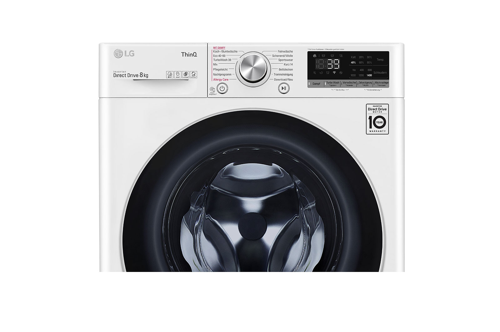 LG Waschmaschine | 8 kg | AI DD™ | Steam | TurboWash™ 360° | LG F4WV708P1E, F4WV708P1E