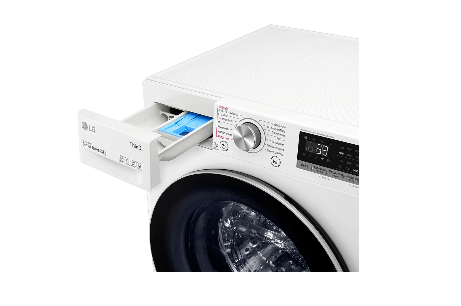LG Waschmaschine | 8 kg | AI DD™ | Steam | TurboWash™ 360° | LG F4WV708P1E, F4WV708P1E