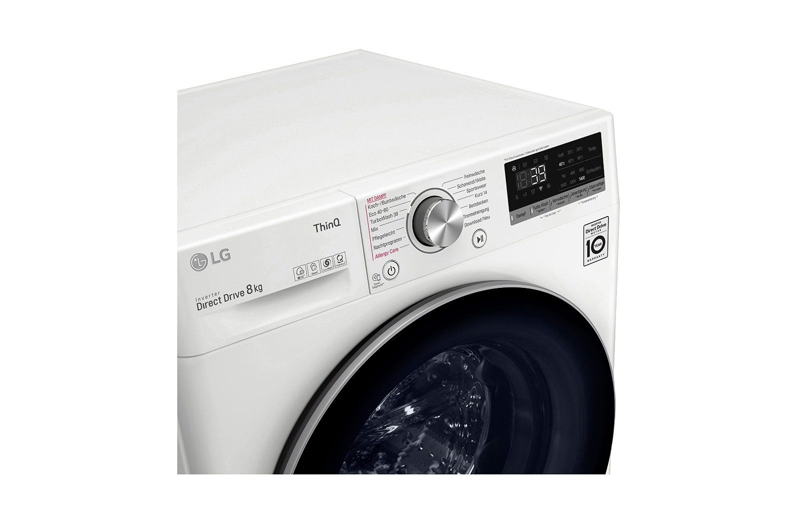 LG Waschmaschine | 8 kg | AI DD™ | Steam | TurboWash™ 360° | LG F4WV708P1E, F4WV708P1E