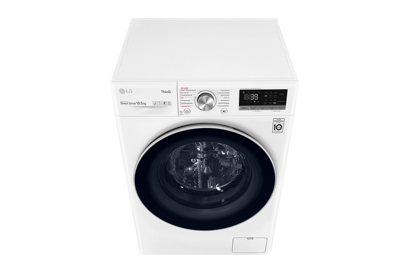 LG Waschmaschine | 10.5 kg | AI DD™ | Steam™ | TurboWash™ | Aqualock | Neue Wohlfühl-Trommel | LG F6WV710P1, F6WV710P1