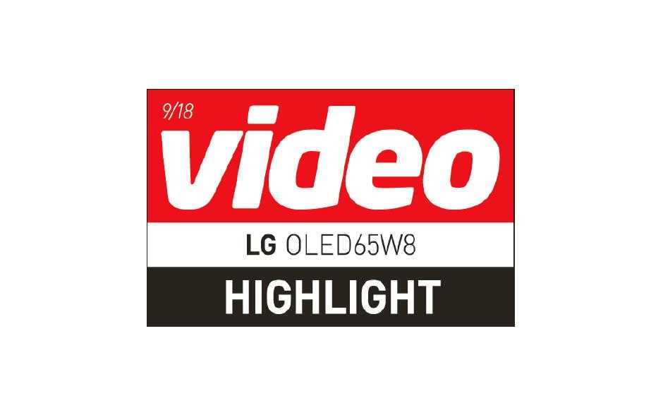 Video Auszeichnung des LG OLED 65 W8 TVs als Highlight