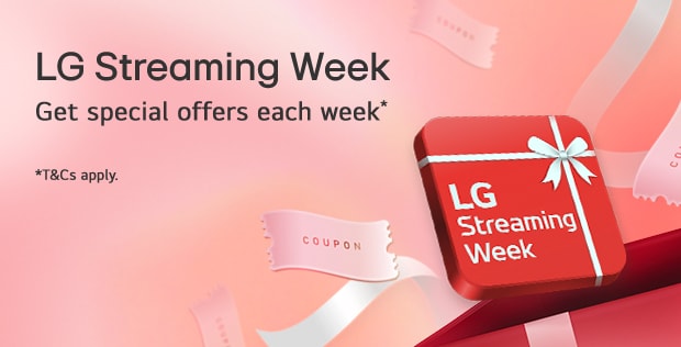 A red box is placed with text saying "LG Streaming Week" on it.