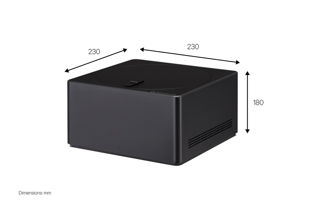 Slightly angled left facing view of the Zero Connect Box showing dimensions. 