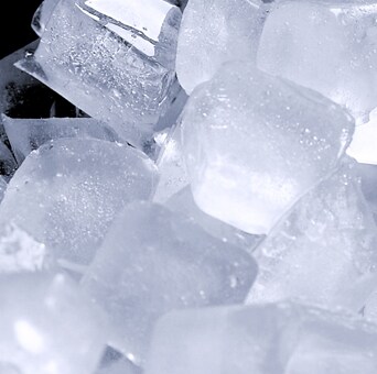 Close up of ice cubes