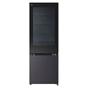 front view of 331L InstaView™ Bottom Freezer Refrigerator Essence Matte Black GB-V300MBL