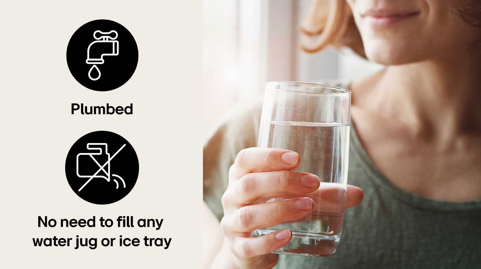 Plumbed Ice and Water Dispenser