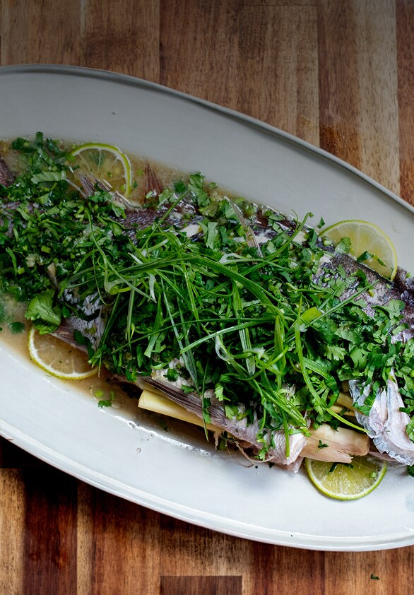 Steamed Snapper with Lime Chilli Sauce