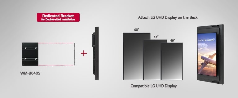 Using an dedicated bracket, LG UHD display compatible with 75XS4G can be attached on the back.