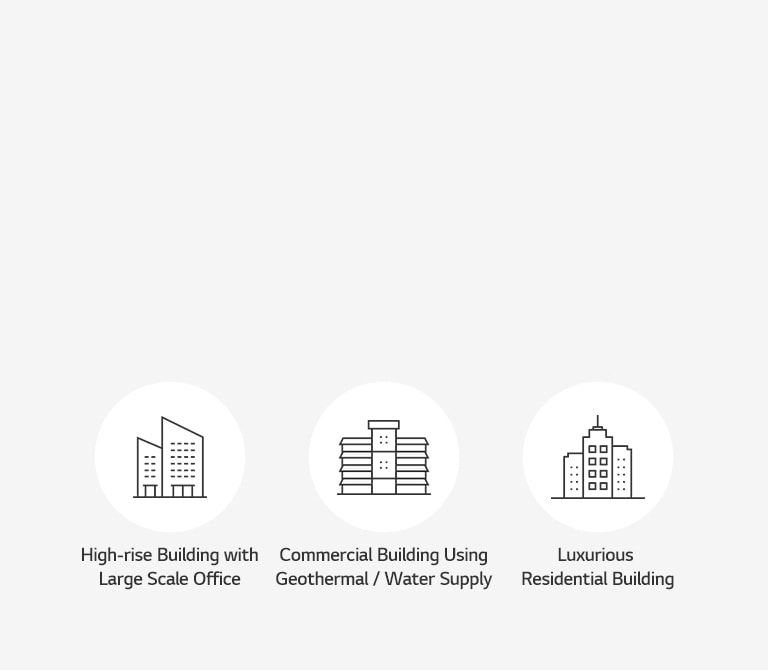 There are high-rise building icons, commercial building icons, and luxurious residential building icons.