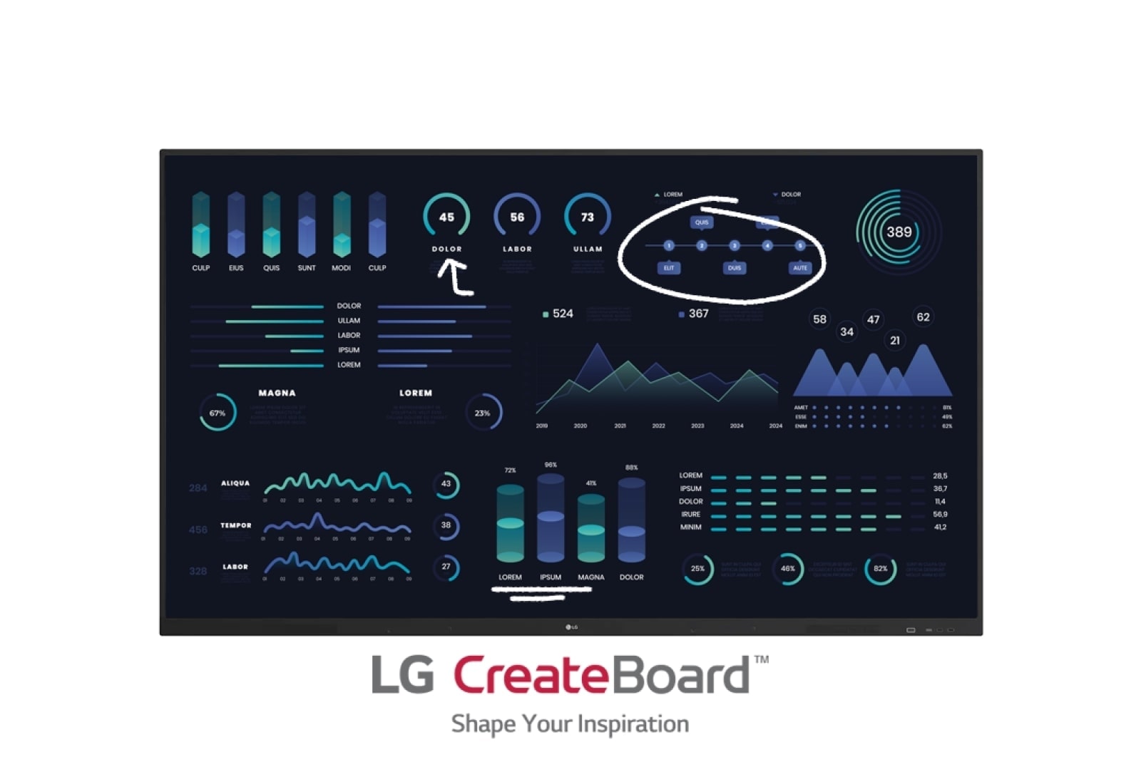 LG CreateBoard™ - Interactive Whiteboard with Writing Software and Built-in Front Speakers, 65TR3DJ-B