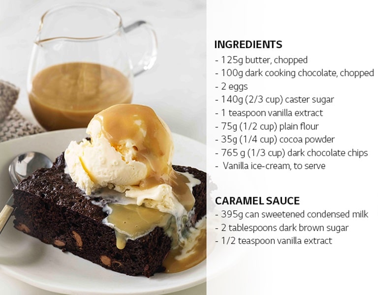 Microwave Chocolate Brownie with Caramel Sauce1