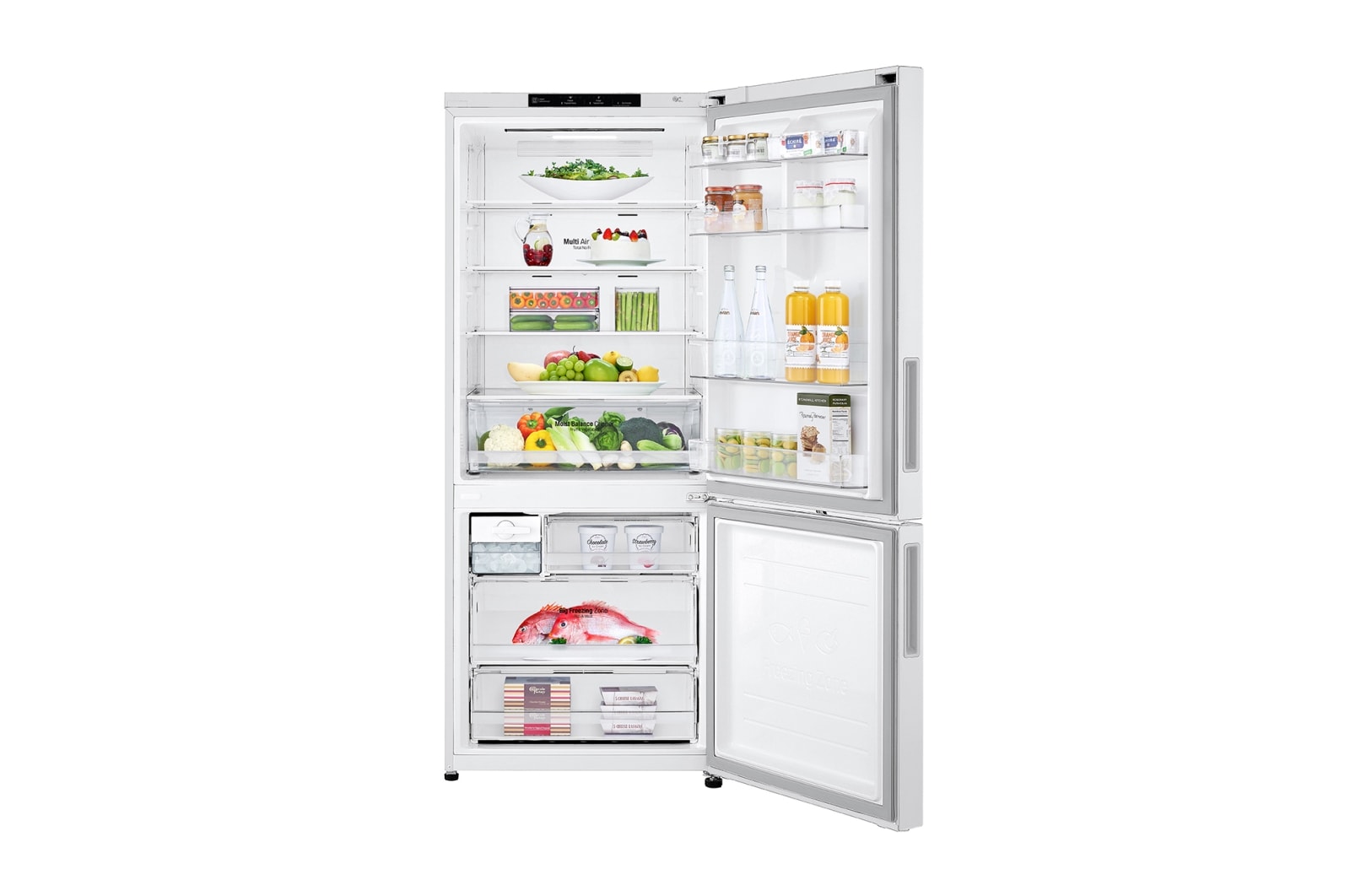 LG 420L Bottom Mount Fridge - White Finish, GB-455WL