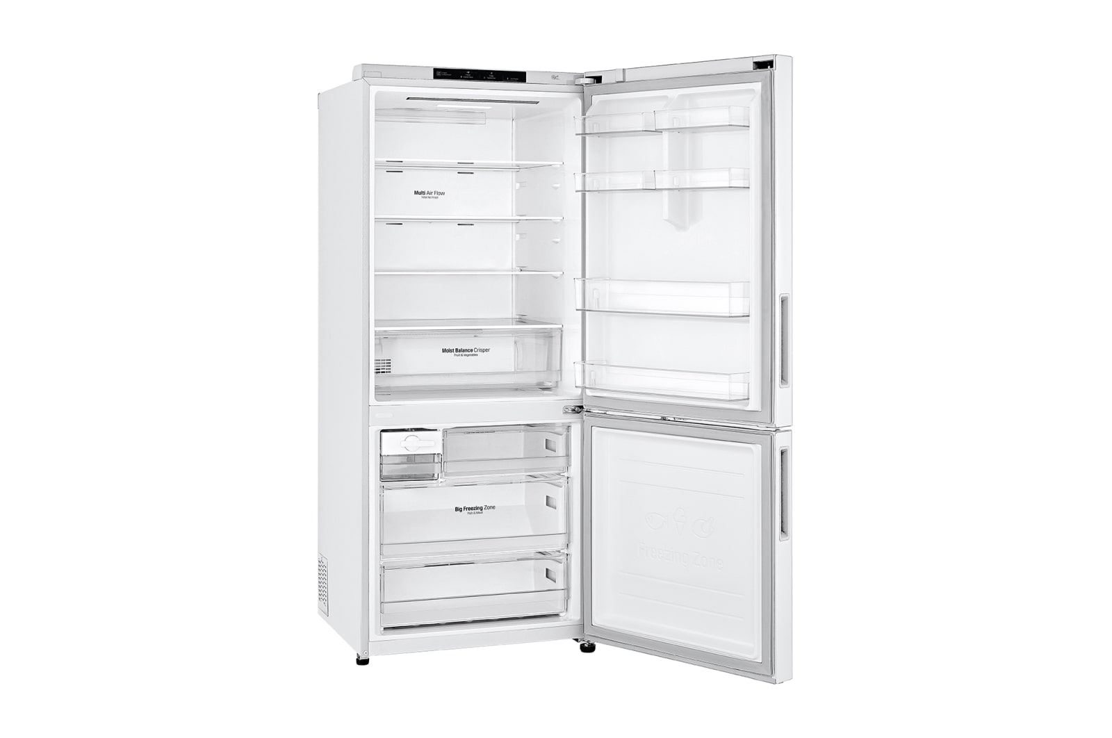 LG 420L Bottom Mount Fridge - White Finish, GB-455WL