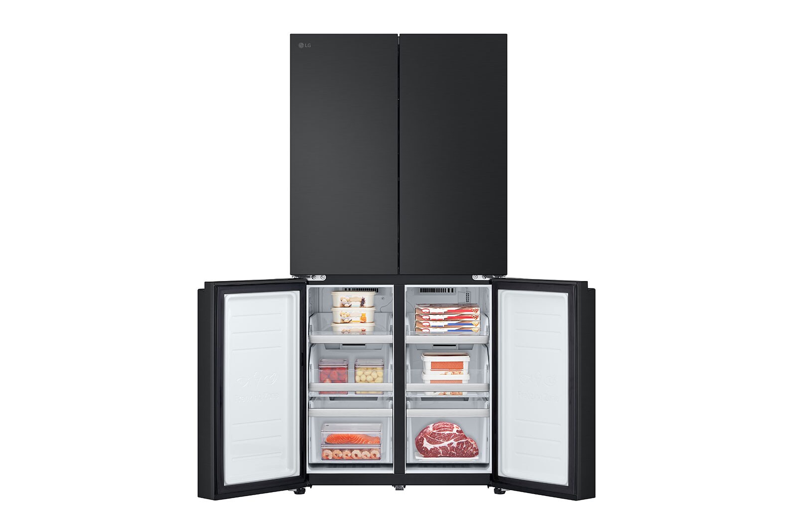 LG 530L Slim French Door Fridge in Matte Black Finish, GF-B505MBL