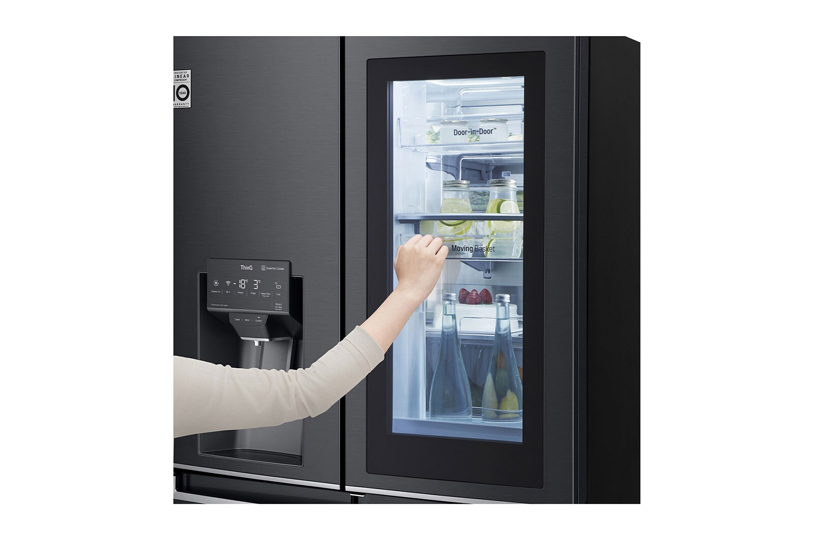 LG 847L French Door Fridge in Matte Black Finish, GF-V910MBLC