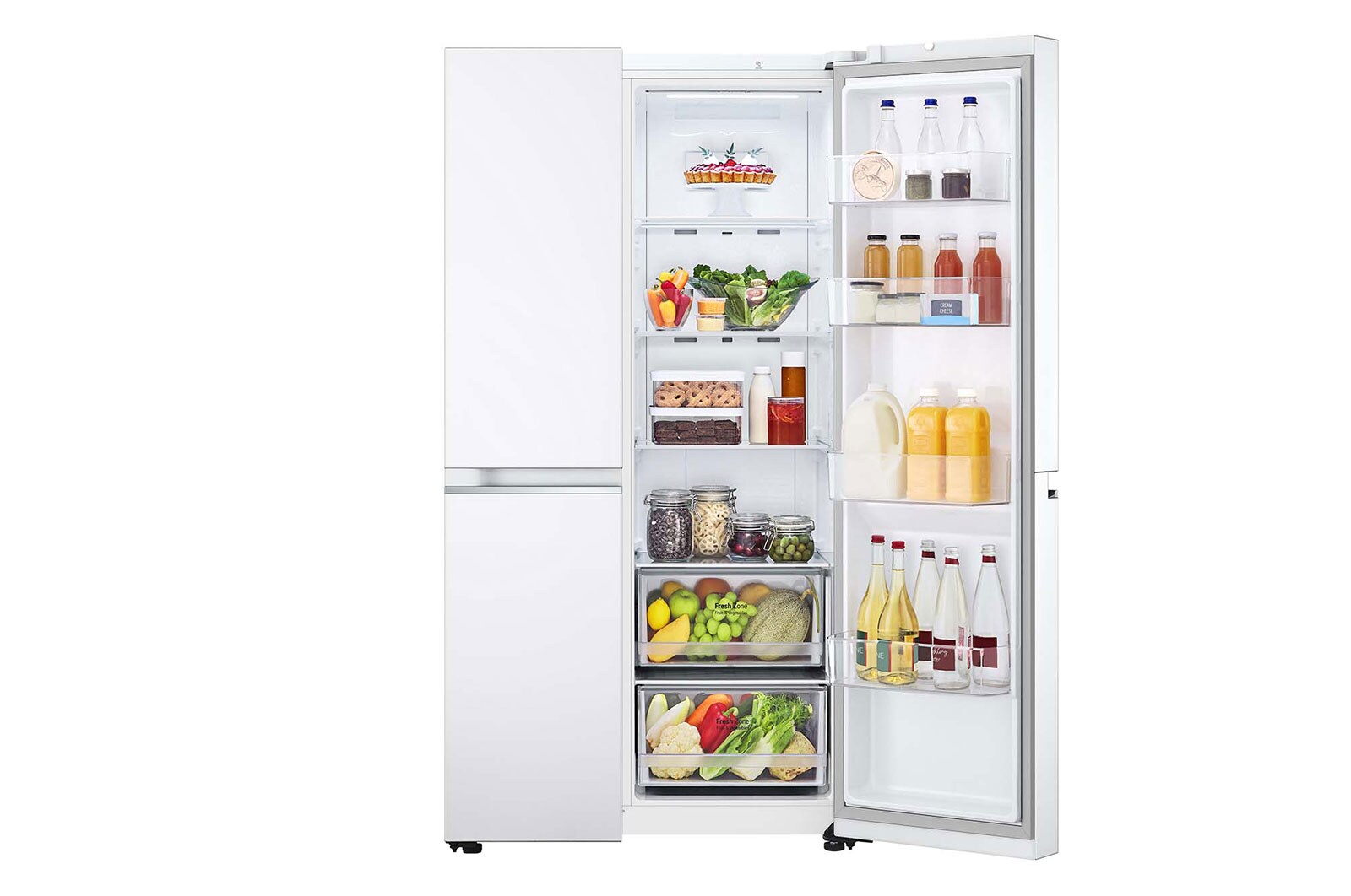 LG 655L Side by Side Fridge in White Finish, GS-B655WL