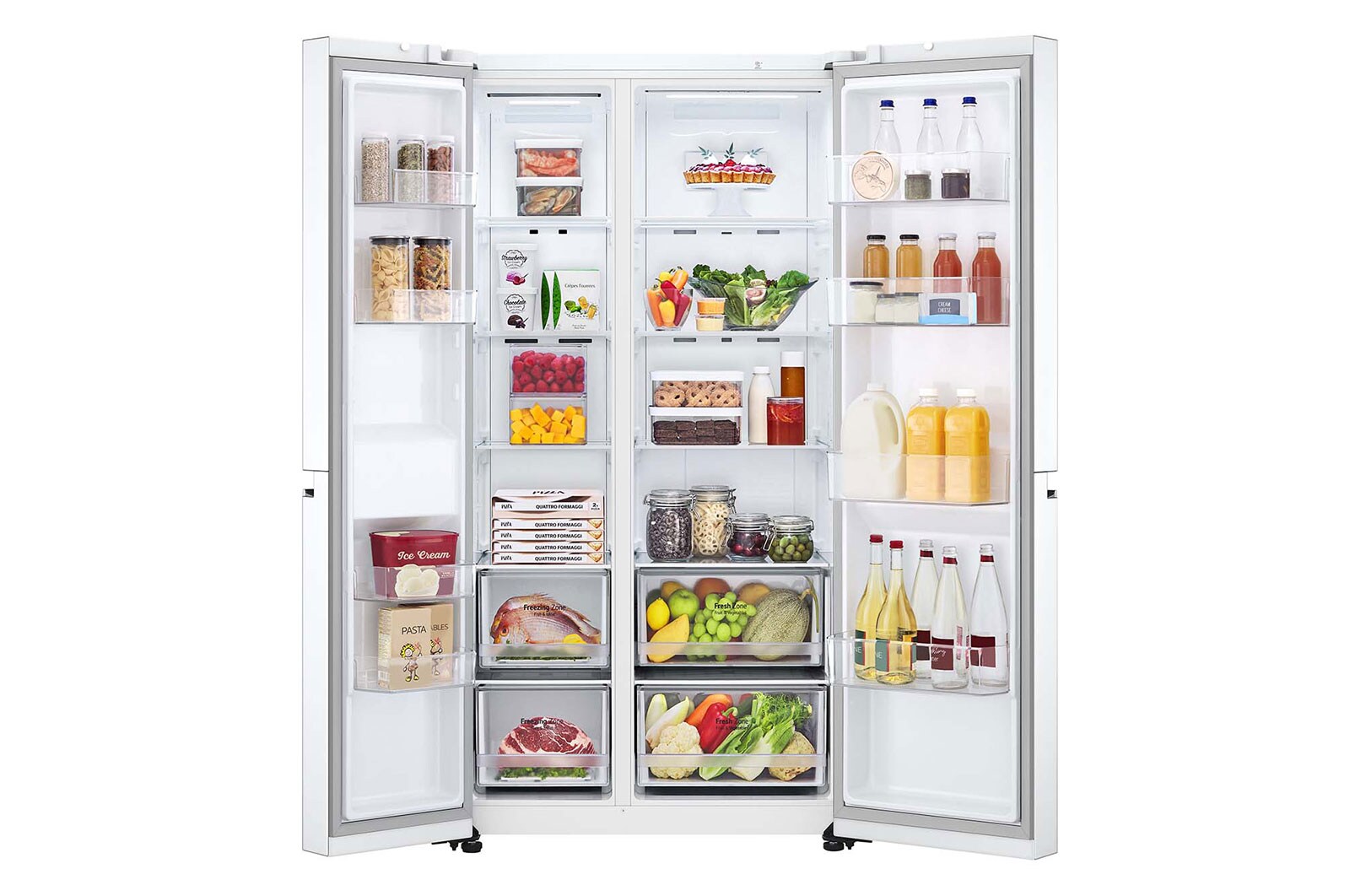 LG 655L Side by Side Fridge in White Finish, GS-B655WL