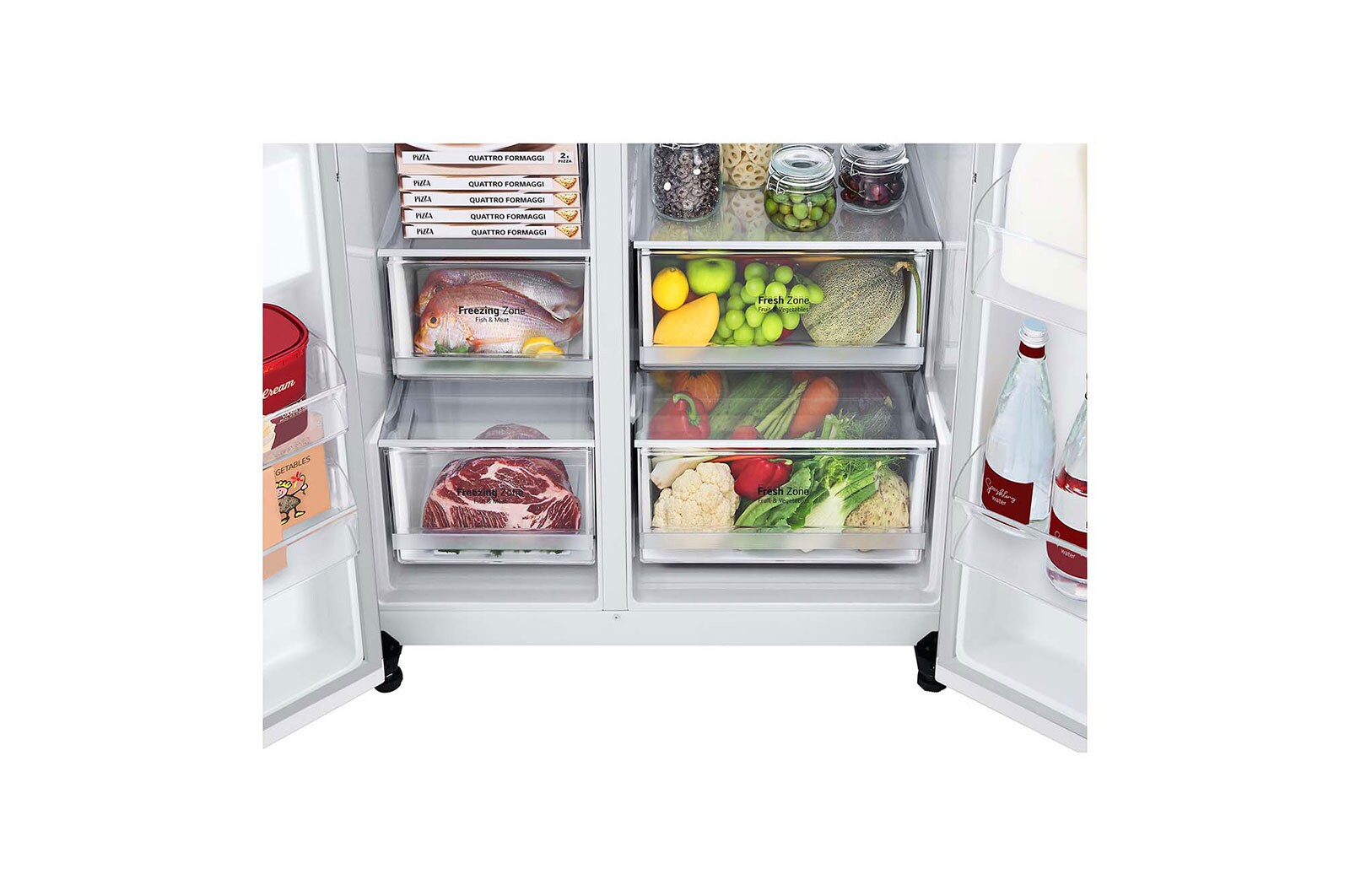 LG 655L Side by Side Fridge in White Finish, GS-B655WL