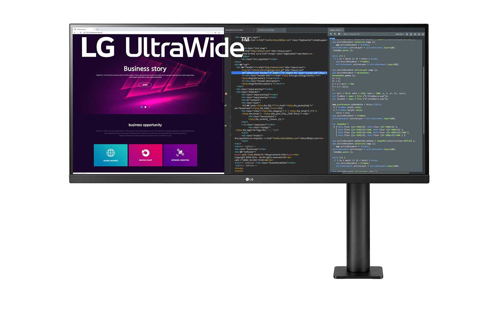 LG 34'' UltraWide Ergo QHD IPS HDR Monitor with FreeSync™, 34WN780-B