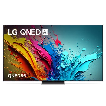 Front view of QNED86 with LG QNED, and 2024 on screen