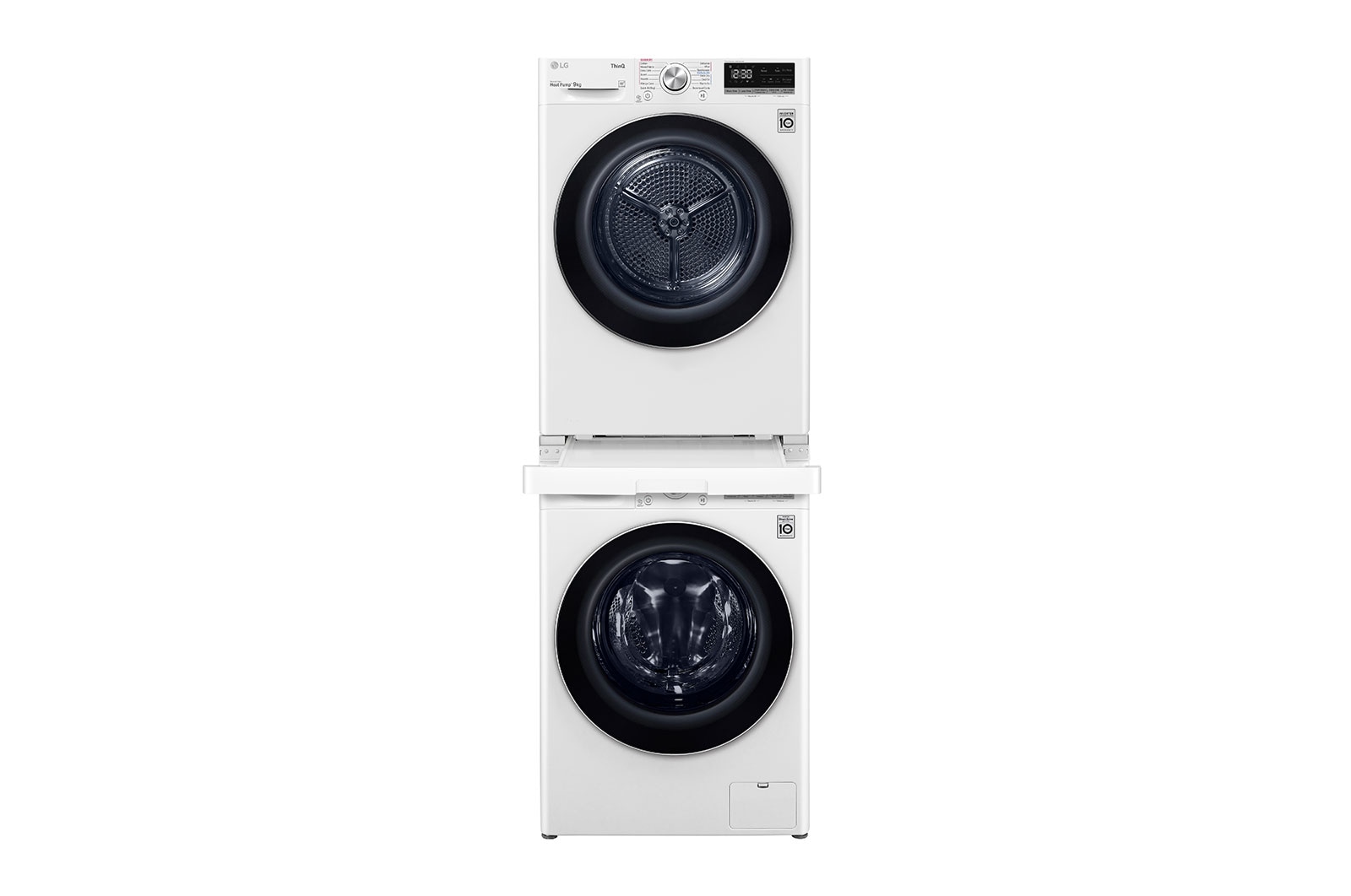 LG Series 10 Washing Machine, Dryer & Stacking Kit Pack, WV10-1410SW