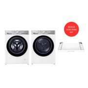 LG Series 10 Washing Machine, Dryer & Stacking Kit Pack, WV10-1410SW