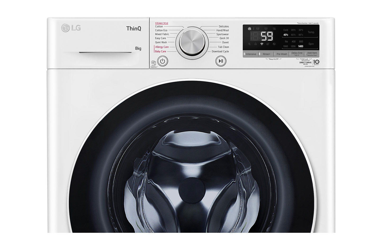 LG 8kg Series 5 Front Load Washer - Steam, WV5-1408W