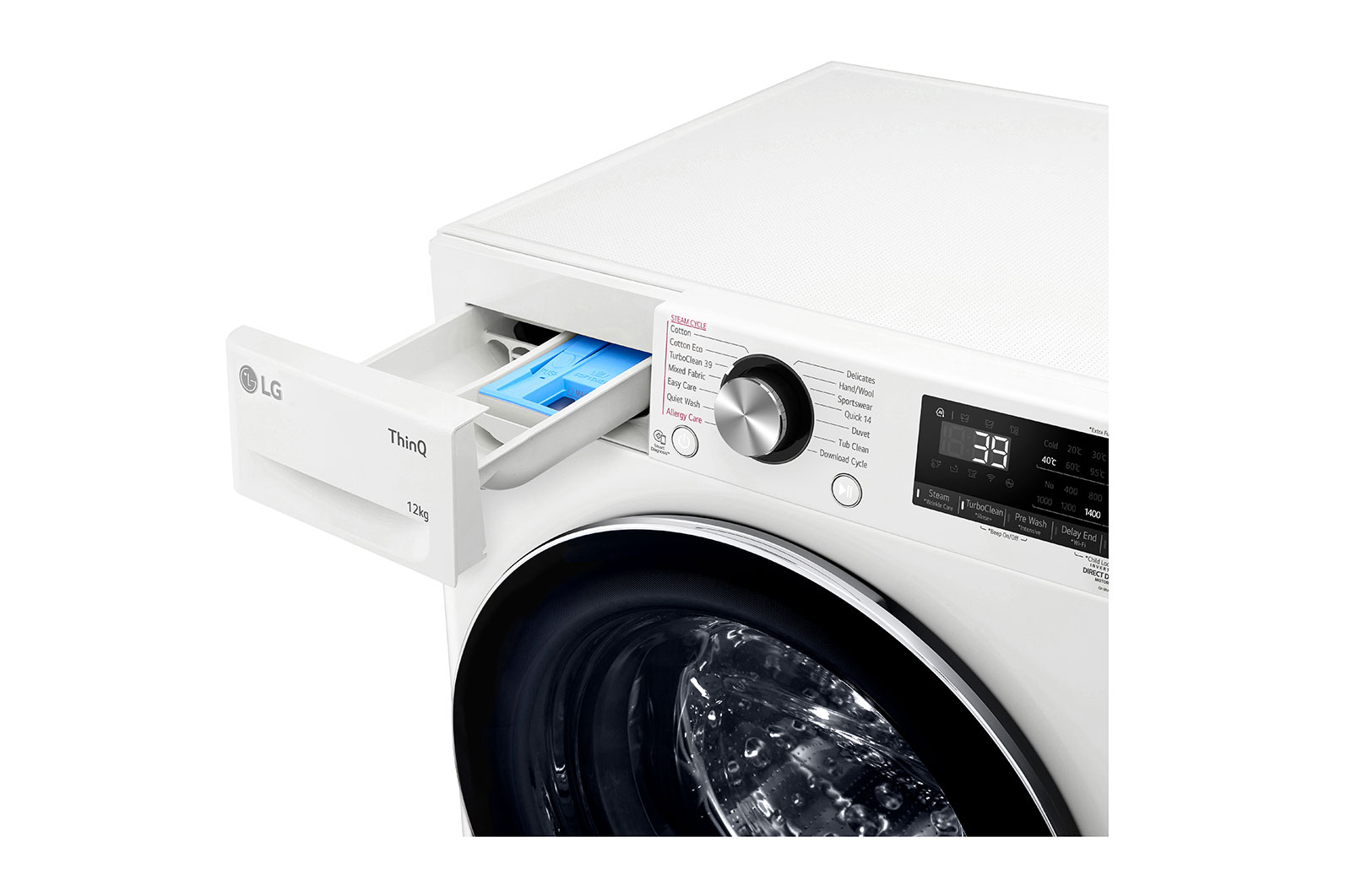 LG 12kg Series 9 Front Load Washer - Steam+, WV9-1412W