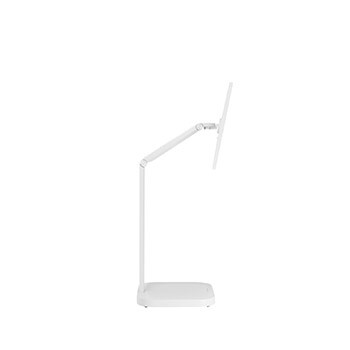 Left side view with monitor height adjusted downward