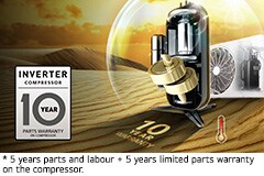 10 Year Parts and Compressor Warranty**