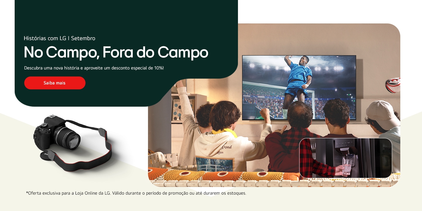 Imagem com uma pessoa e eletrodomésticos LG.