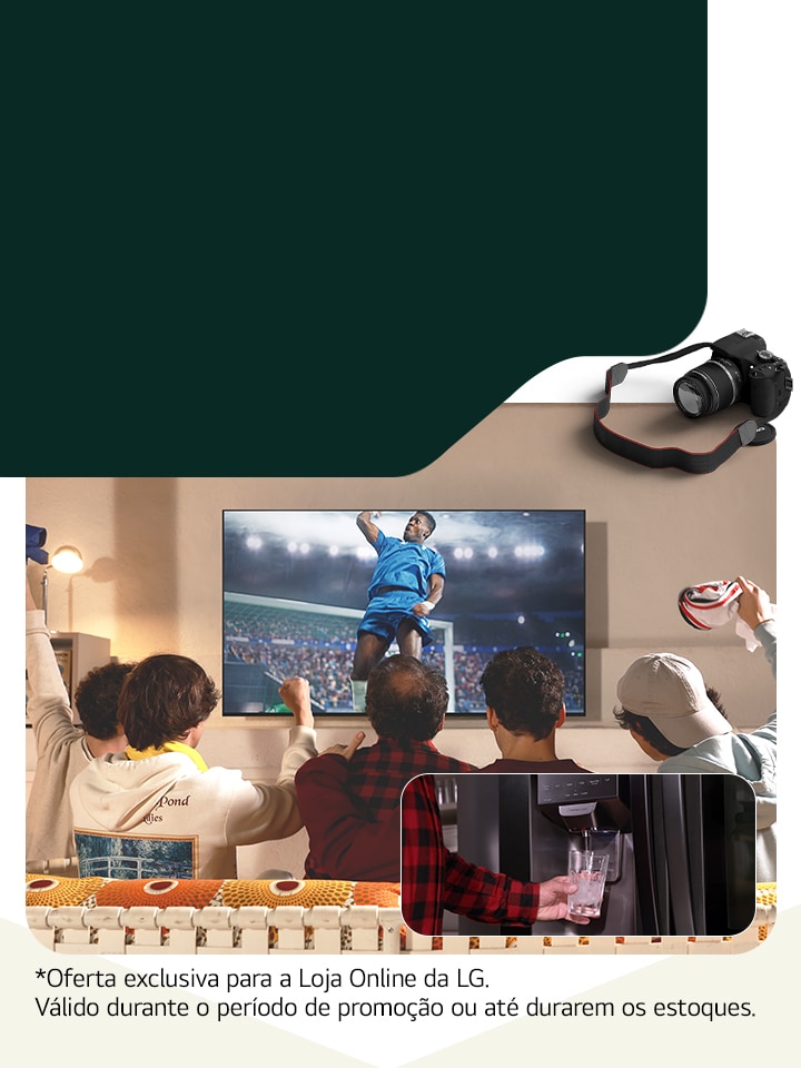 Imagem com uma pessoa e eletrodomésticos LG.